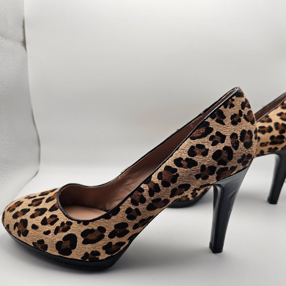 Franco Sarto Leopard Print Pointed-Toe Heels – Si… - image 1